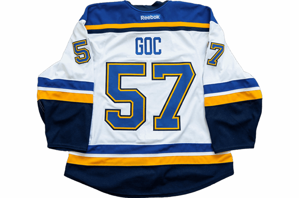 Marcel Goc St. Louis Blues 2014/2015 Away game-worn jersey