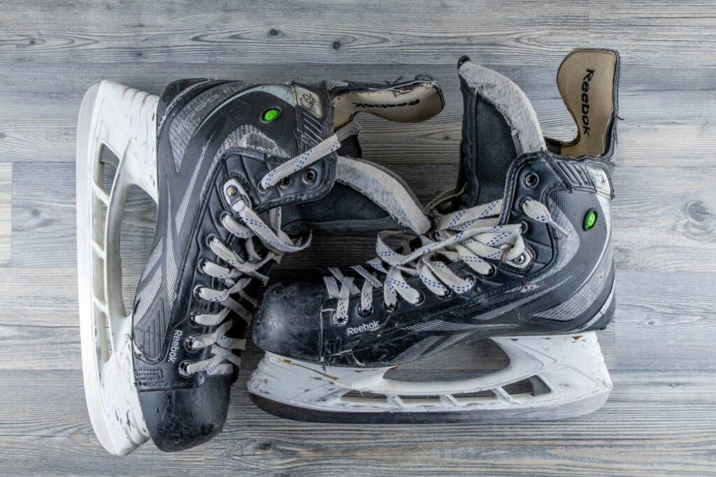 Skates game-worn skates, view 1