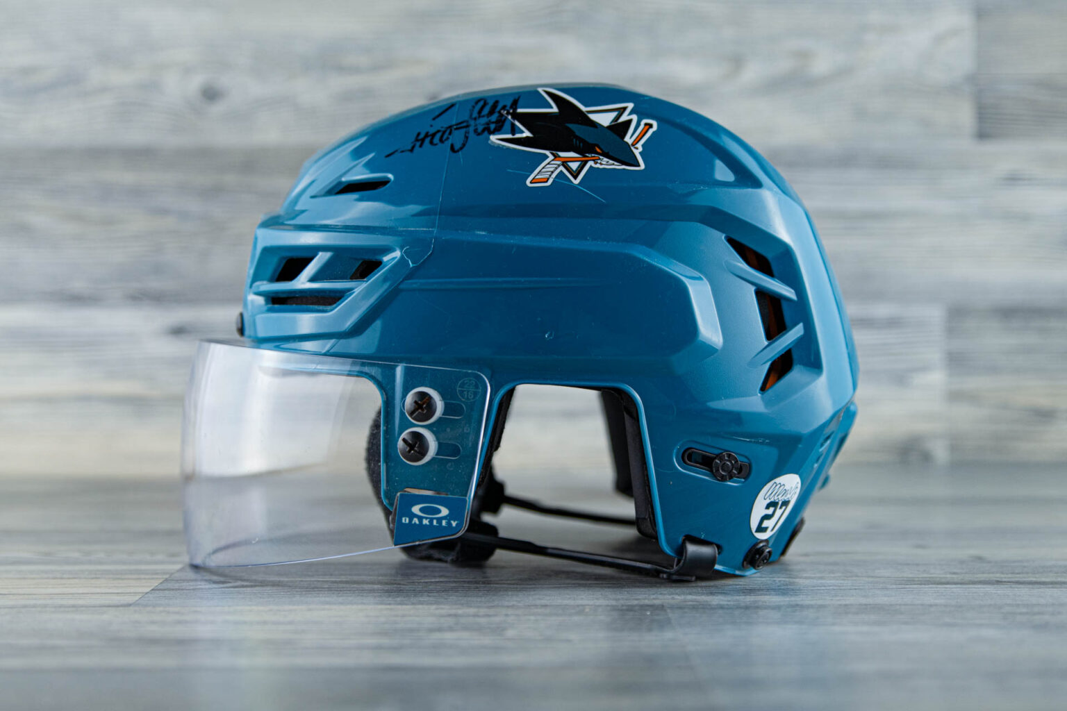 Nico Sturm - game worn / game used helmet - San Jose Sharks 2022 / 2023