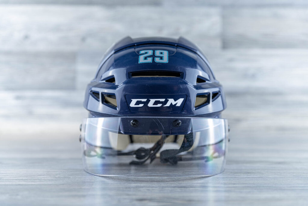 Helmet game-worn helmet, view 1