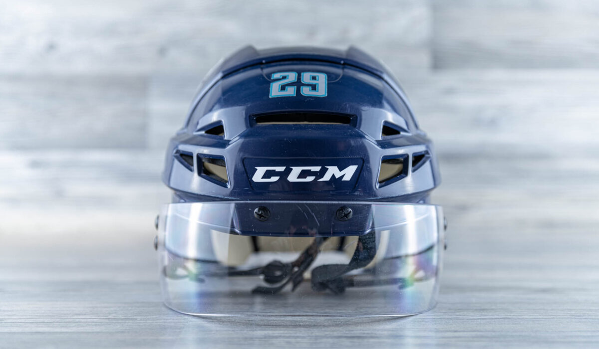 Leon Draisaitl - game worn / game used helmet - World Cup of Hockey 2016