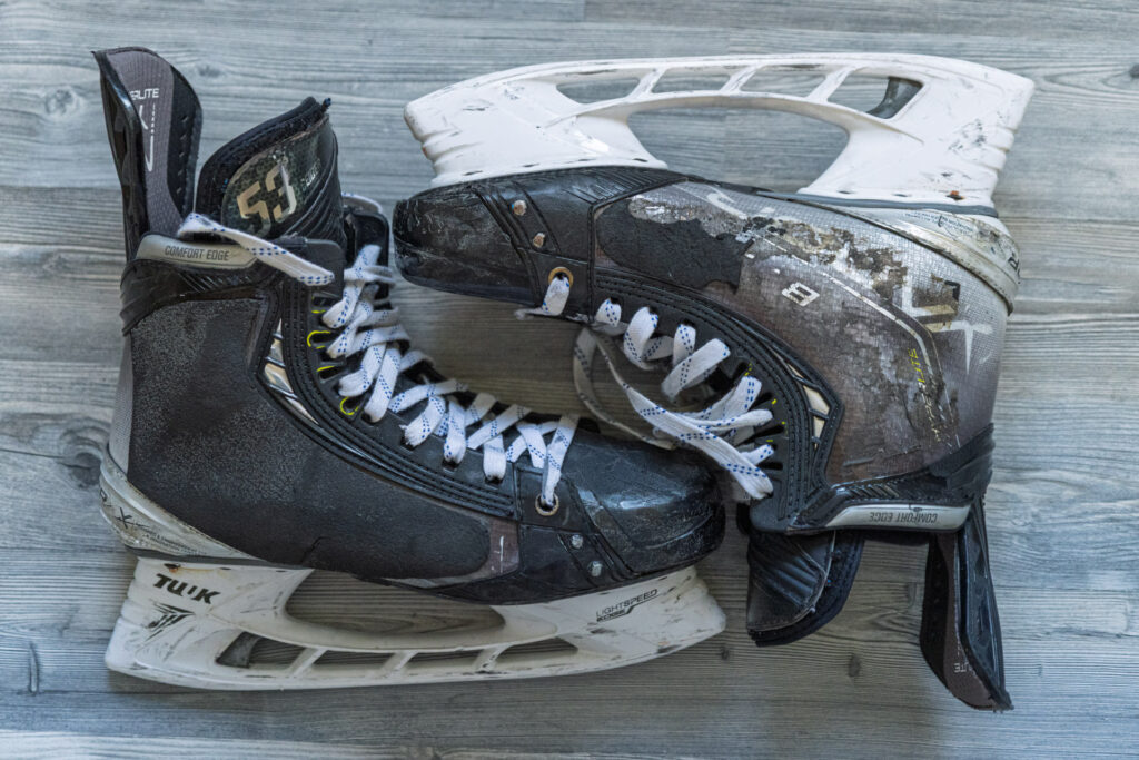 Skates game-worn skates, view 1